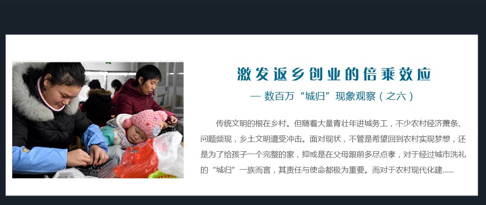 激发返乡创业的倍乘效应